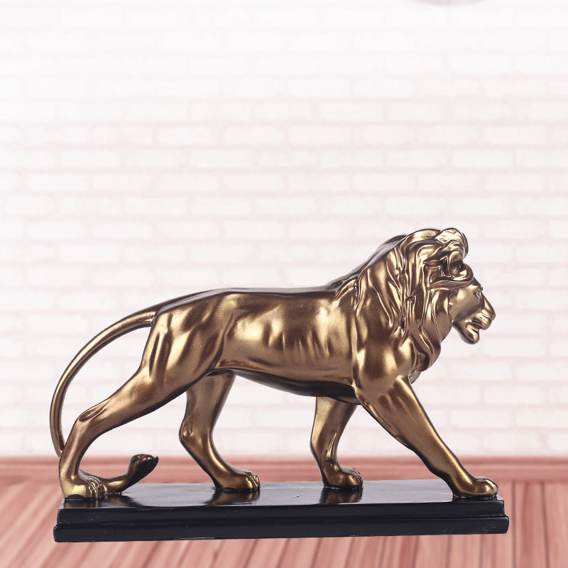 Decorative Lion Resin Statue – Modern Office Desk Sculpture for Home Decor