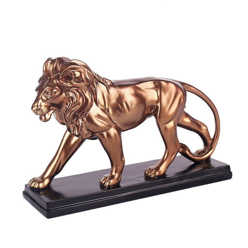 Decorative Lion Resin Statue – Modern Office Desk Sculpture for Home Decor
