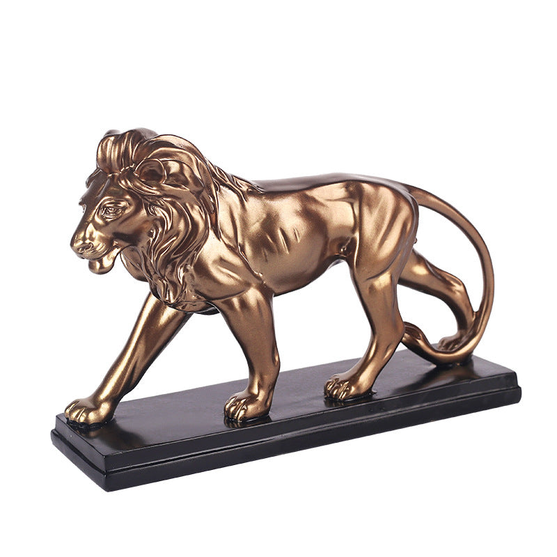 Decorative Lion Resin Statue – Modern Office Desk Sculpture for Home Decor
