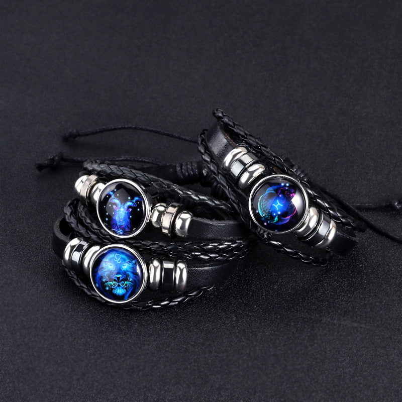 12 Zodiac Glow Zodiac Bracelet – Adjustable Constellation Astrology Bracelet