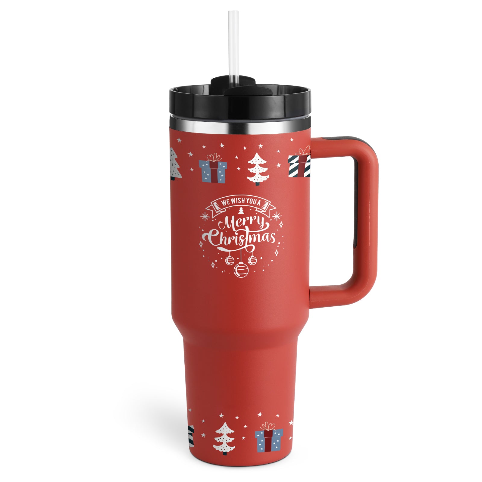 40oz Insulated Stainless Steel Tumbler With Handle & Straw