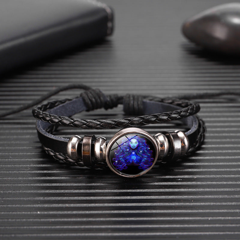 12 Zodiac Glow Zodiac Bracelet – Adjustable Constellation Astrology Bracelet
