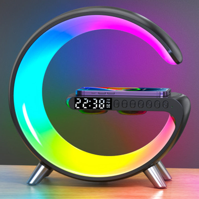 G-Shape Smart LED Lamp – Bluetooth Speaker & Wireless Charging Night Light