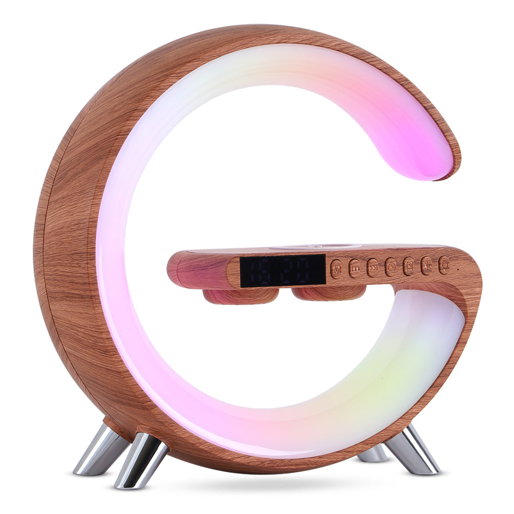 G-Shape Smart LED Lamp – Bluetooth Speaker & Wireless Charging Night Light