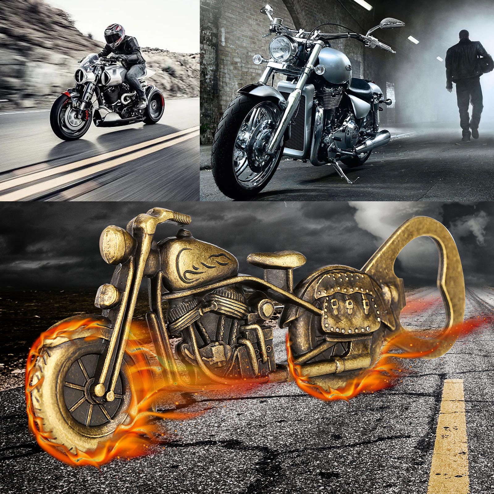 Motorcycle Beer Bottle Opener Gift Set – Unique Bar Tool for Bikers & Beer Enthusiasts