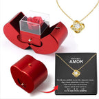 Eternal Rose Necklace Apple Gift Box – Romantic Rose Jewelry Set