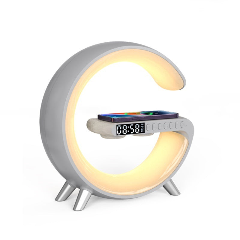 G-Shape Smart LED Lamp – Bluetooth Speaker & Wireless Charging Night Light