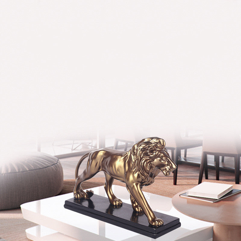 Decorative Lion Resin Statue – Modern Office Desk Sculpture for Home Decor