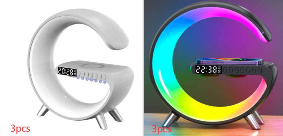G-Shape Smart LED Lamp – Bluetooth Speaker & Wireless Charging Night Light