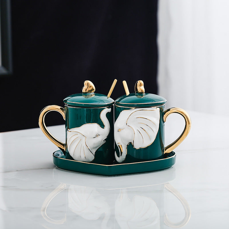 Creative Couple Ceramic Mug Set – Romantic Matching Coffee Cups
