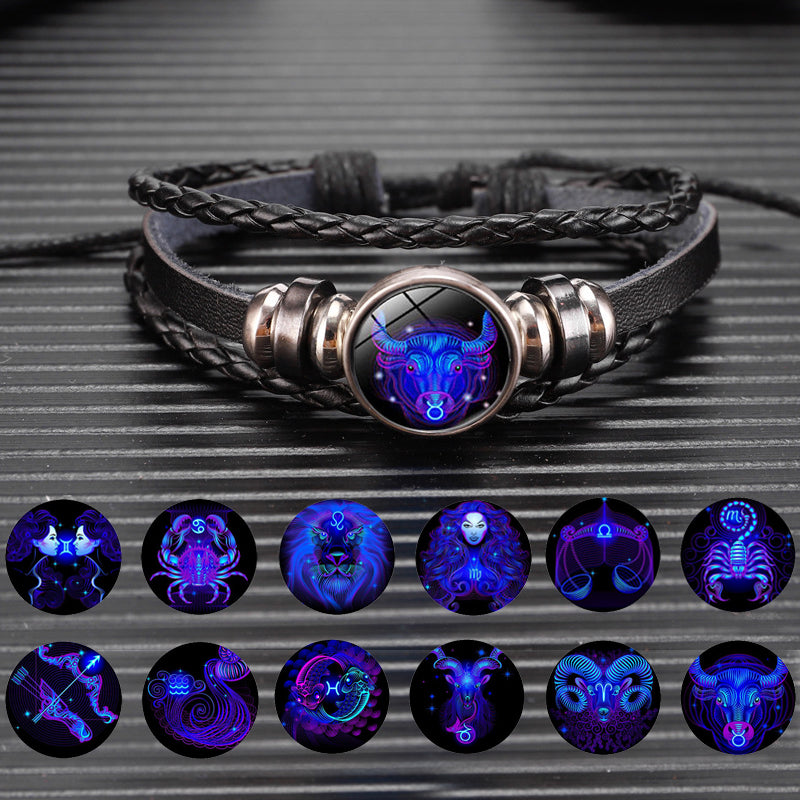12 Zodiac Glow Zodiac Bracelet – Adjustable Constellation Astrology Bracelet