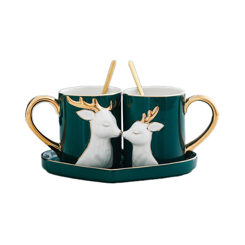 Creative Couple Ceramic Mug Set – Romantic Matching Coffee Cups