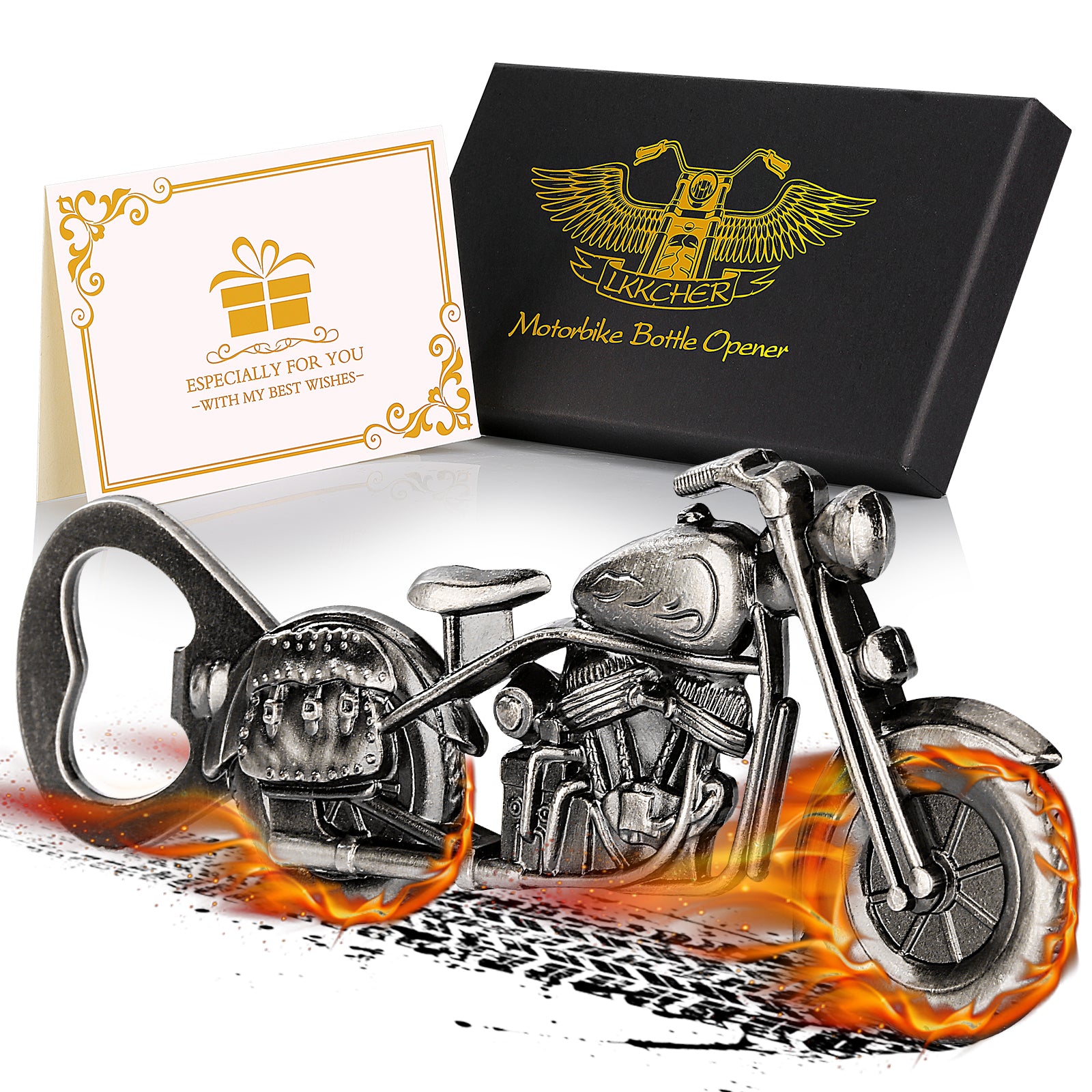 Motorcycle Beer Bottle Opener Gift Set – Unique Bar Tool for Bikers & Beer Enthusiasts