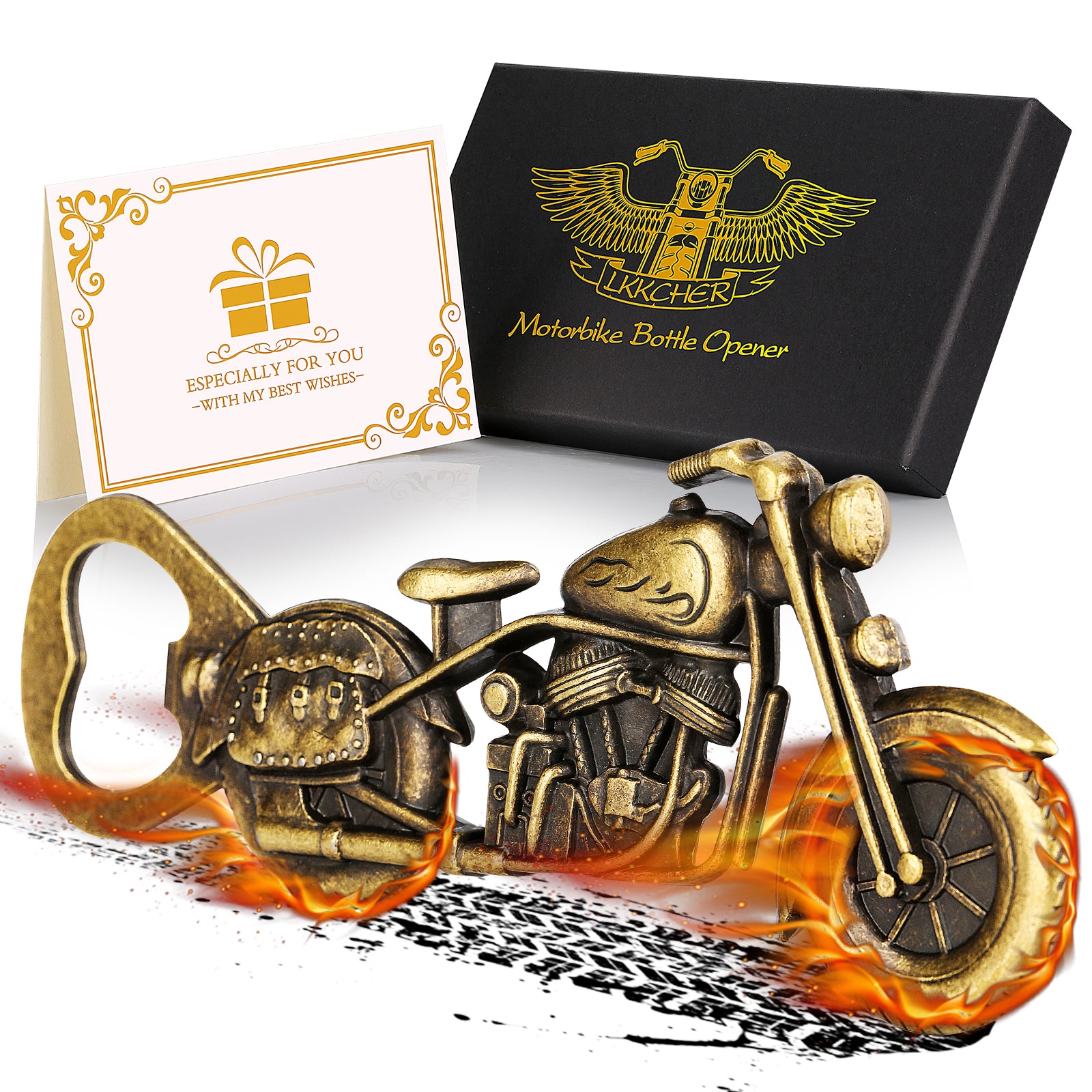 Motorcycle Beer Bottle Opener Gift Set – Unique Bar Tool for Bikers & Beer Enthusiasts
