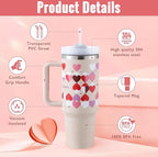 40oz Insulated Stainless Steel Tumbler With Handle & Straw